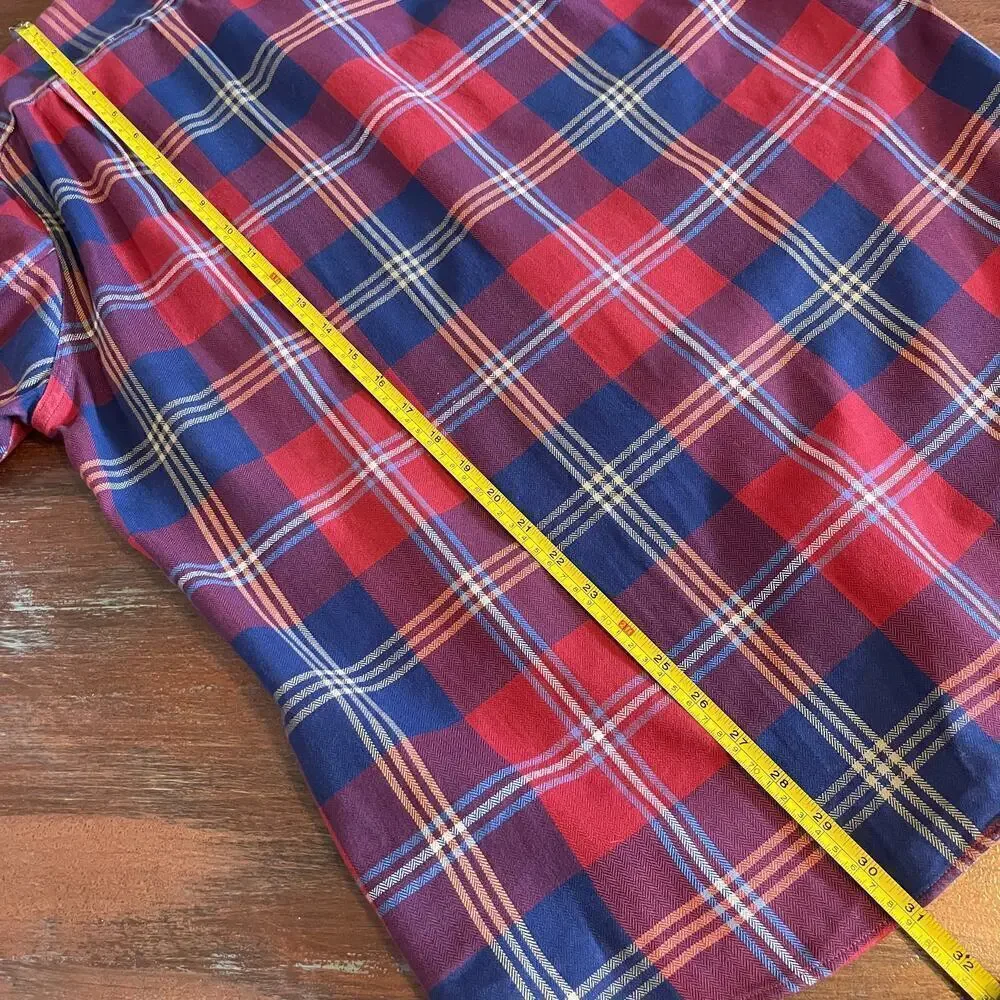 J. Crew Men.s Cotton Plaid Long Sleeves Shirt Size Large